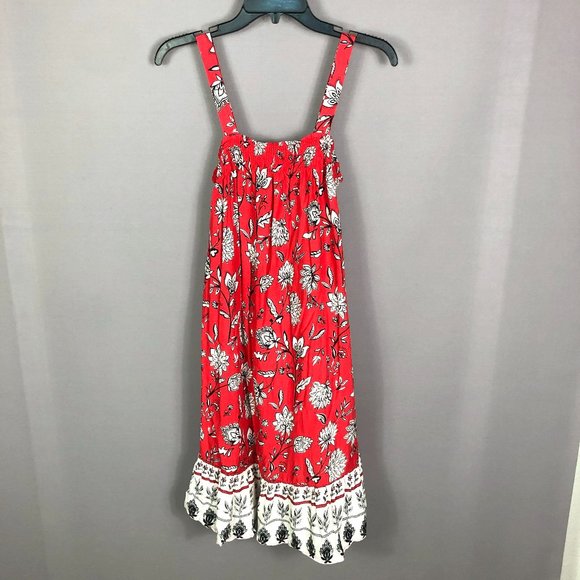 BeachLunchLounge Dress Sundress Women’s Lila Smocked Red Floral Size Small - Picture 2 of 9
